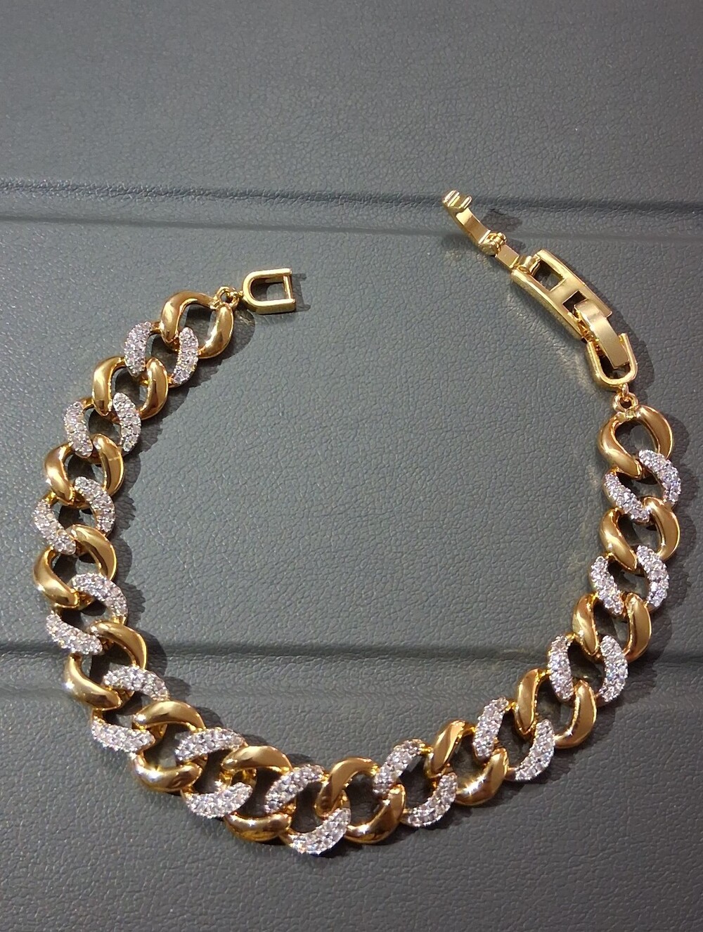 Gorgeous Gold & CZ Cuban Link Bracelet - Women's Jewelry